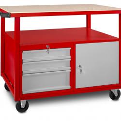 Établi mobile 3 tiroirs + 1 armoire MW Tools DEW12060L