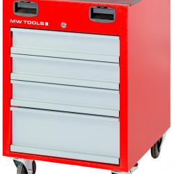Petite servante d'atelier 4 tiroirs rouge et grise compacte hauteur 775 mm idéale pour un étab