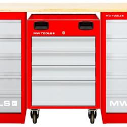 Établi modulaire Multiplex avec 2 armoires à tiroirs 5T et 1 servante d'atelier 4T 2000 mm MW