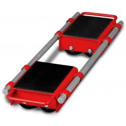 Lot de 2 patins rouleurs charges lourdes 6 t 8 galets en nylon, réglable de 500 à 1400 mm MW Tools