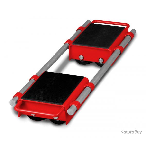 Lot de 2 patins rouleurs charges lourdes 6 t 8 galets en nylon, rglable de 500  1400 mm MW Tools