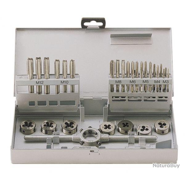 Coffret industriel 30 pcs tarauds  main / filires HSS-G M3  M12 MW-Tech SKC30ETM