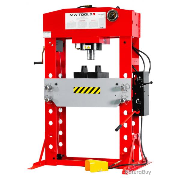 Presse d'atelier hydropneumatique 100T avec cylindre mobile MW Tools PPH100B