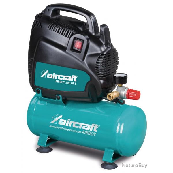 Compresseur sans huile cuve 6 L 1,1 kW / 1,5 Ch 180 L/min 8 Bars 230V Aircraft AIRBOY 206 OF E