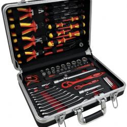 Coffret d'outils électricien complet 68 pièces valise en ABS légère MW Tools BTK68VA