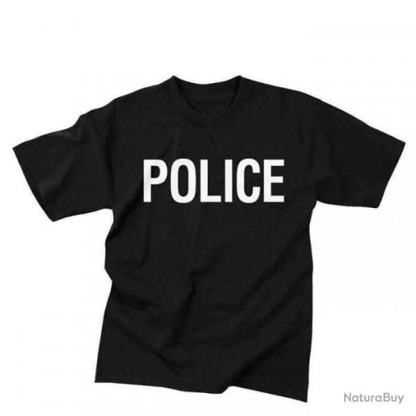 T shirt imprim Police Rothco Noir