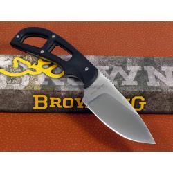 Couteau de Survie Browning Skinner Lame Acier Carbone/Inox Manche G-10 Etui Nylon BR0098