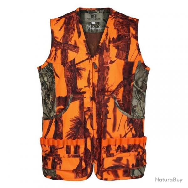 GILET DE CHASSE PERCUSSION PALOMBE ORANGE  TAILLE 2XL