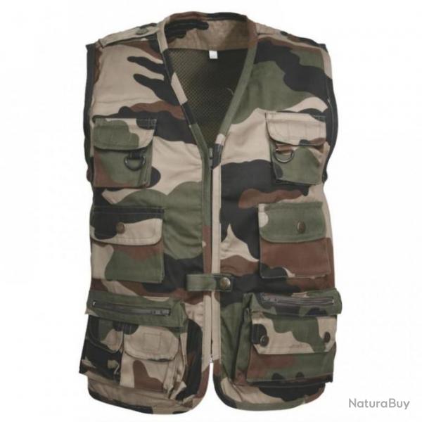 GILET MULTI-POCHES ENFANT CAMOUFLAGE - PERCUSSION - TAILLE 4 ANS