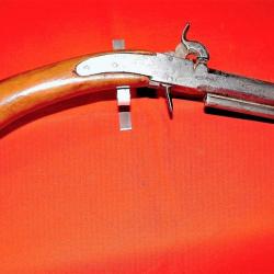 Pistolet de braconniers très rare à percussion XIXème