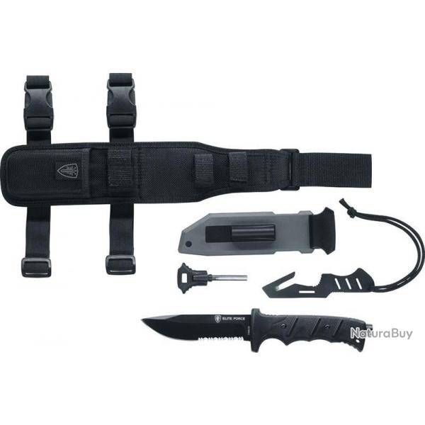 Couteau droit Elite Force EF 703 kit de survie
