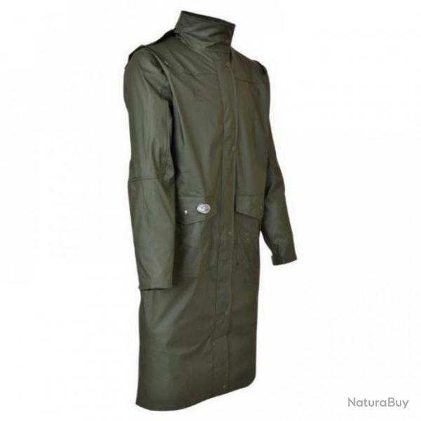 MANTEAU DE CHASSE LONG IMPERMEABLE PERCUSSION IMPERSOFT KAKI TAILLE M