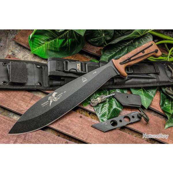 Couteau Machette TOPS Power Eagle Acier Carbone 1095 Manche Micarta Etui Nylon Made USA TPPE12