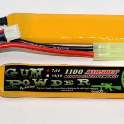 Batterie LiPo 7,4v Double 1100 mAh (GunPowder)
