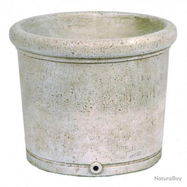 Pot rond lisse ancien Grandon -  54 cm en pierre reconstitue REF280381