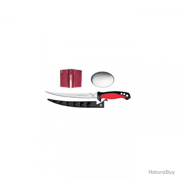 ACTI-Mustad Kit couteau  filet inox + gant + aiguiseur