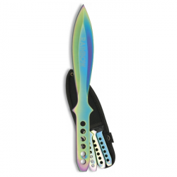 Set de 3 couteaux de lancer décoratif anodisé titan 20 cm rainbow