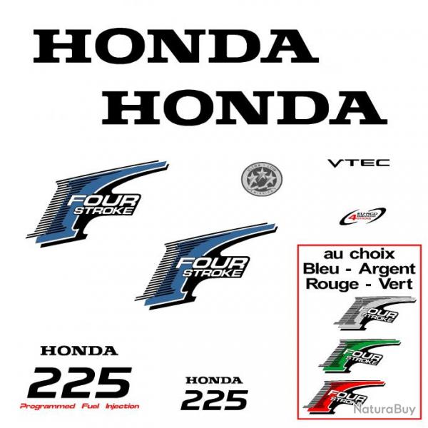 1 kit stickers HONDA bf 225 cv serie 2 pour capot moteur hors bord bateau autocollants decals
