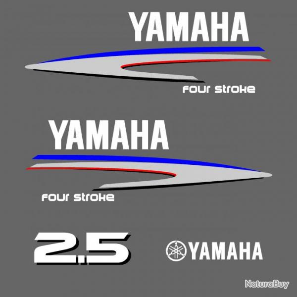 1 kit stickers YAMAHA 2.5 cv serie 2 pour capot moteur hors bord bateau autocollants decals