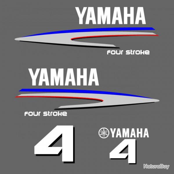 1 kit stickers YAMAHA 4 cv serie 2 pour capot moteur hors bord bateau autocollants decals