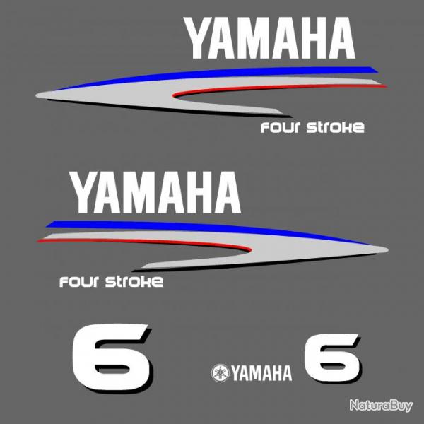 1 kit stickers YAMAHA 6 cv serie 2 pour capot moteur hors bord bateau autocollants decals