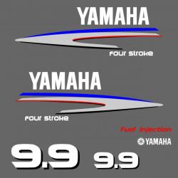 1 kit stickers YAMAHA 9.9 cv serie 2 pour capot moteur hors bord bateau autocollants decals