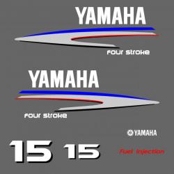 1 kit stickers YAMAHA 15 cv serie 2 pour capot moteur hors bord bateau autocollants decals