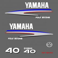 1 kit stickers YAMAHA 40 cv serie 2 pour capot moteur hors bord bateau autocollants decals