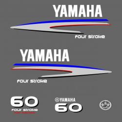 1 kit stickers YAMAHA 60 cv serie 2 pour capot moteur hors bord bateau autocollants decals