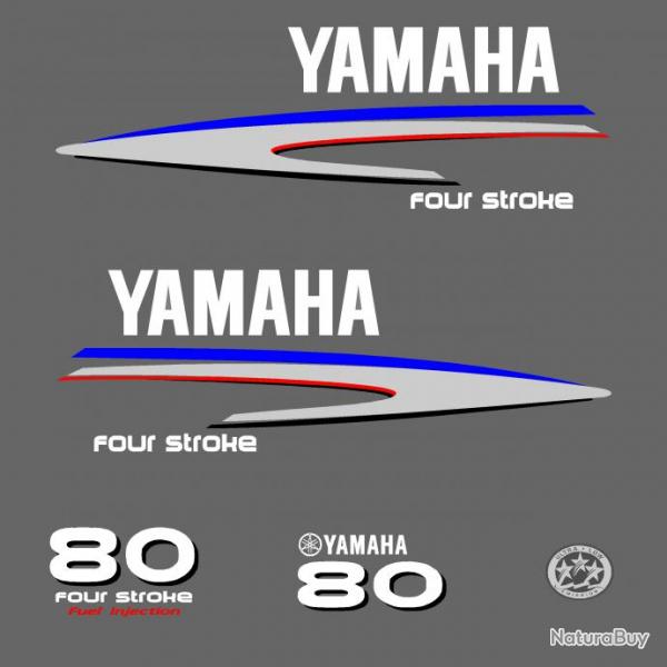 1 kit stickers YAMAHA 80 cv serie 2 pour capot moteur hors bord bateau autocollants decals