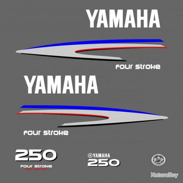 1 kit stickers YAMAHA 250 cv serie 2 pour capot moteur hors bord bateau autocollants decals
