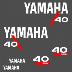 1 kit stickers YAMAHA 40cv serie 4 pour capot moteur hors bord bateau autocollants decals