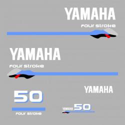 1 kit stickers YAMAHA 50cv serie 3 pour capot moteur hors bord bateau autocollants decals