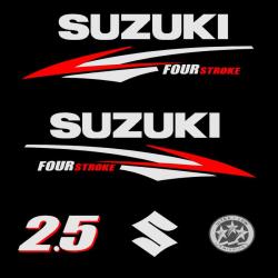 1 kit stickers SUZUKI 2.5cv serie 2 pour capot moteur hors bord bateau autocollants decals