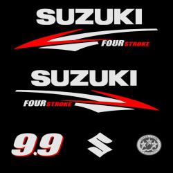 1 kit stickers SUZUKI 9.9cv serie 2 pour capot moteur hors bord bateau autocollants decals