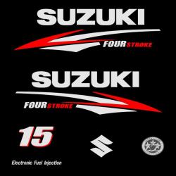 1 kit stickers SUZUKI 15cv serie 2 pour capot moteur hors bord bateau autocollants decals