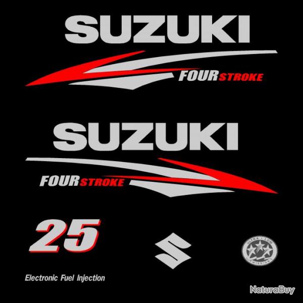 1 kit stickers SUZUKI 25cv serie 2 pour capot moteur hors bord bateau autocollants decals
