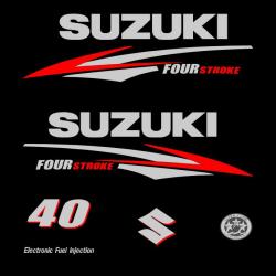 1 kit stickers SUZUKI 40cv serie 2 pour capot moteur hors bord bateau autocollants decals