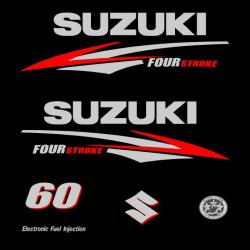 1 kit stickers SUZUKI 60cv serie 2 pour capot moteur hors bord bateau autocollants decals