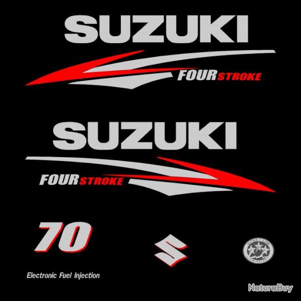 1 kit stickers SUZUKI 70cv serie 2 pour capot moteur hors bord bateau autocollants decals