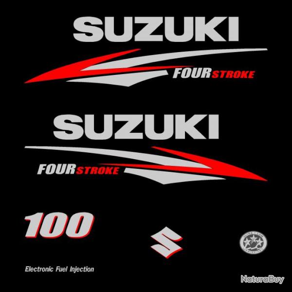 1 kit stickers SUZUKI 100cv serie 2 pour capot moteur hors bord bateau autocollants decals