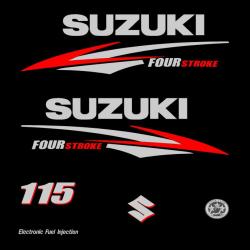 1 kit stickers SUZUKI 115cv serie 2 pour capot moteur hors bord bateau autocollants decals