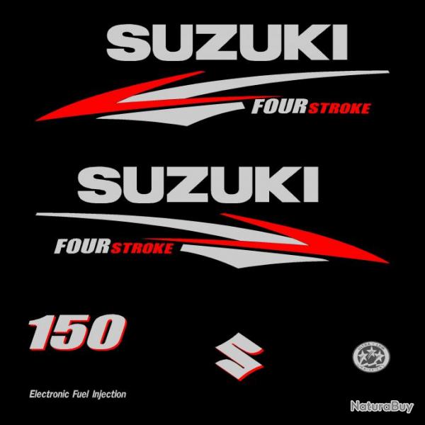 1 kit stickers SUZUKI 150cv serie 2 pour capot moteur hors bord bateau autocollants decals