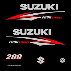 1 kit stickers SUZUKI 200cv serie 2 pour capot moteur hors bord bateau autocollants decals