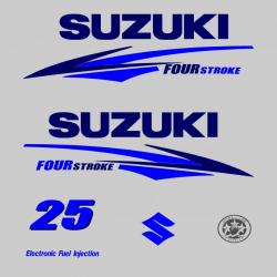 1 kit stickers SUZUKI 25cv serie 2 bleu pour capot moteur hors bord bateau autocollants decals