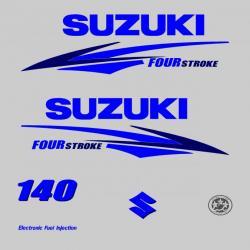 1 kit stickers SUZUKI 140cv serie 2 bleu pour capot moteur hors bord bateau autocollants decals