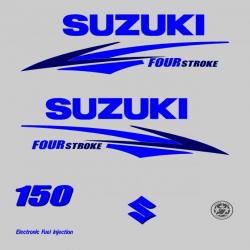 1 kit stickers SUZUKI 150cv serie 2 bleu pour capot moteur hors bord bateau autocollants decals