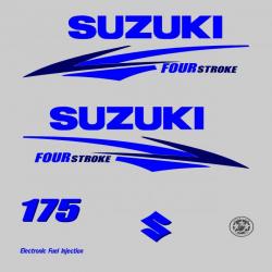 1 kit stickers SUZUKI 175cv serie 2 bleu pour capot moteur hors bord bateau autocollants decals