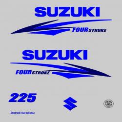 1 kit stickers SUZUKI 225cv serie 2 bleu pour capot moteur hors bord bateau autocollants decals