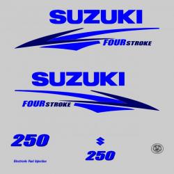 1 kit stickers SUZUKI 250cv serie 2 bleu pour capot moteur hors bord bateau autocollants decals